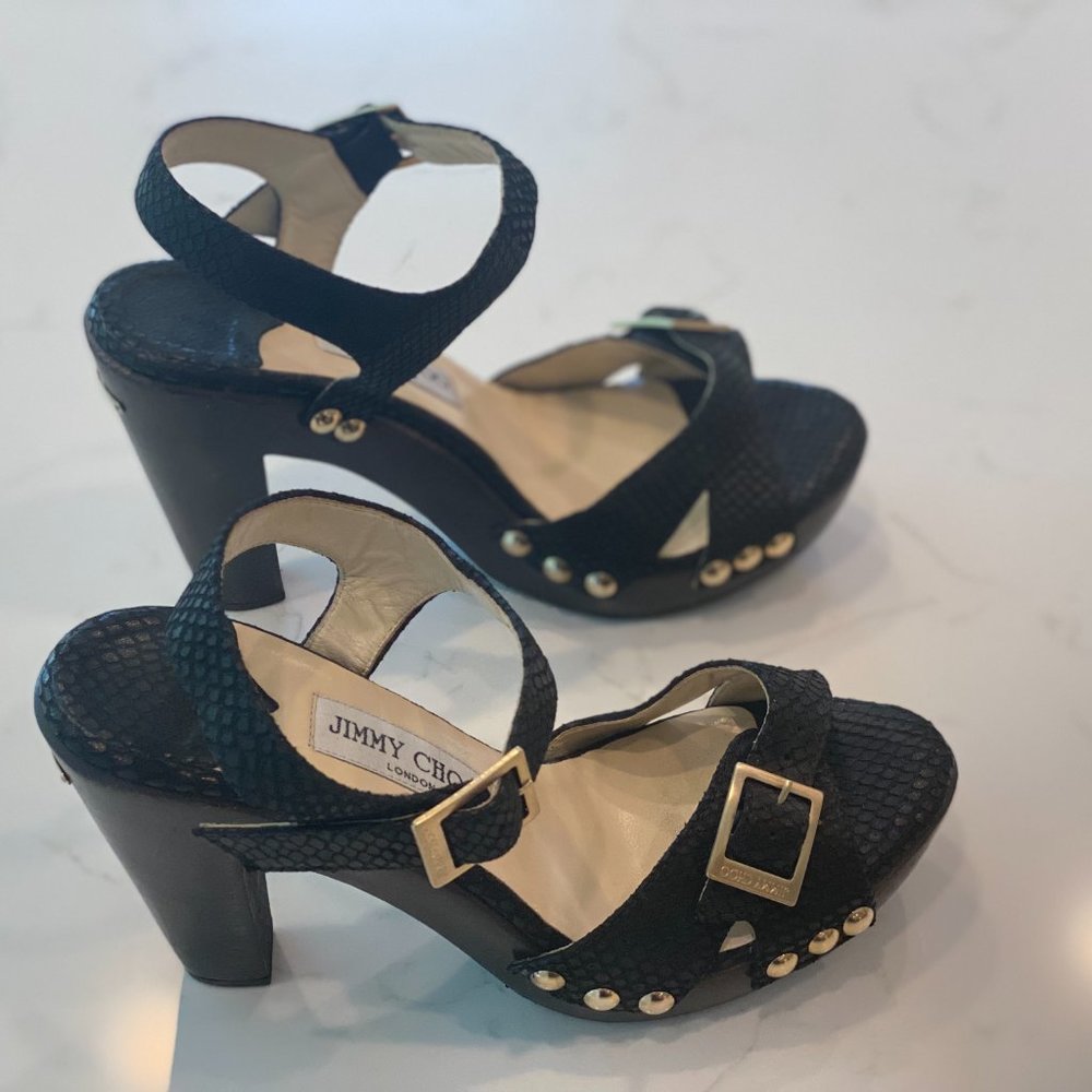 Jimmy Choo Size 39 Black Suede Sandal, Never Worn